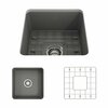 Bocchi 18 in W x 18 in L x 8 in H, Fireclay, Fireclay Kitchen Sink 1359-006-0120